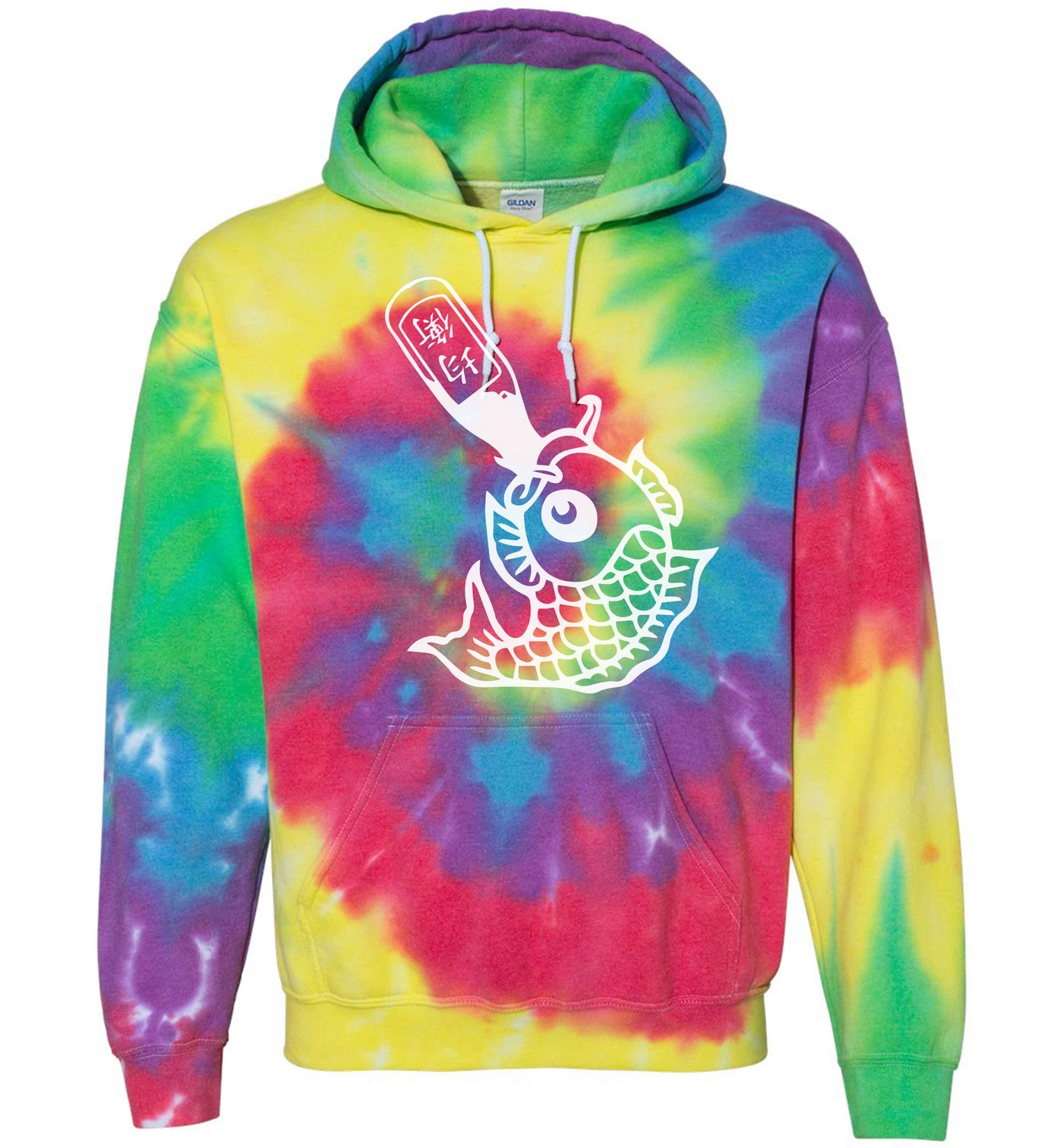 Drunk Like Fish Tie Dye Hoodie