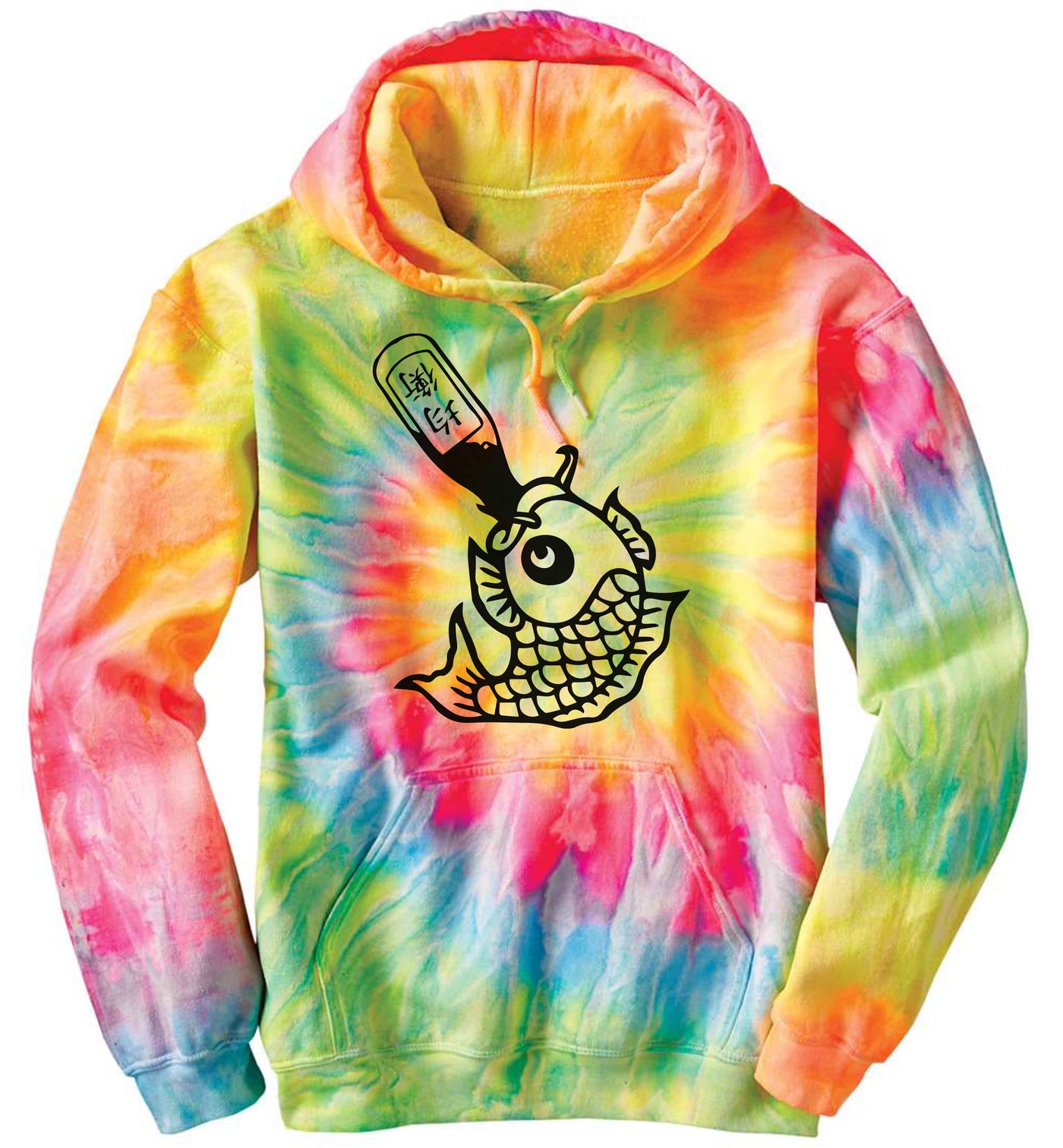 Drunk Like Fish Tie Dye Hoodie