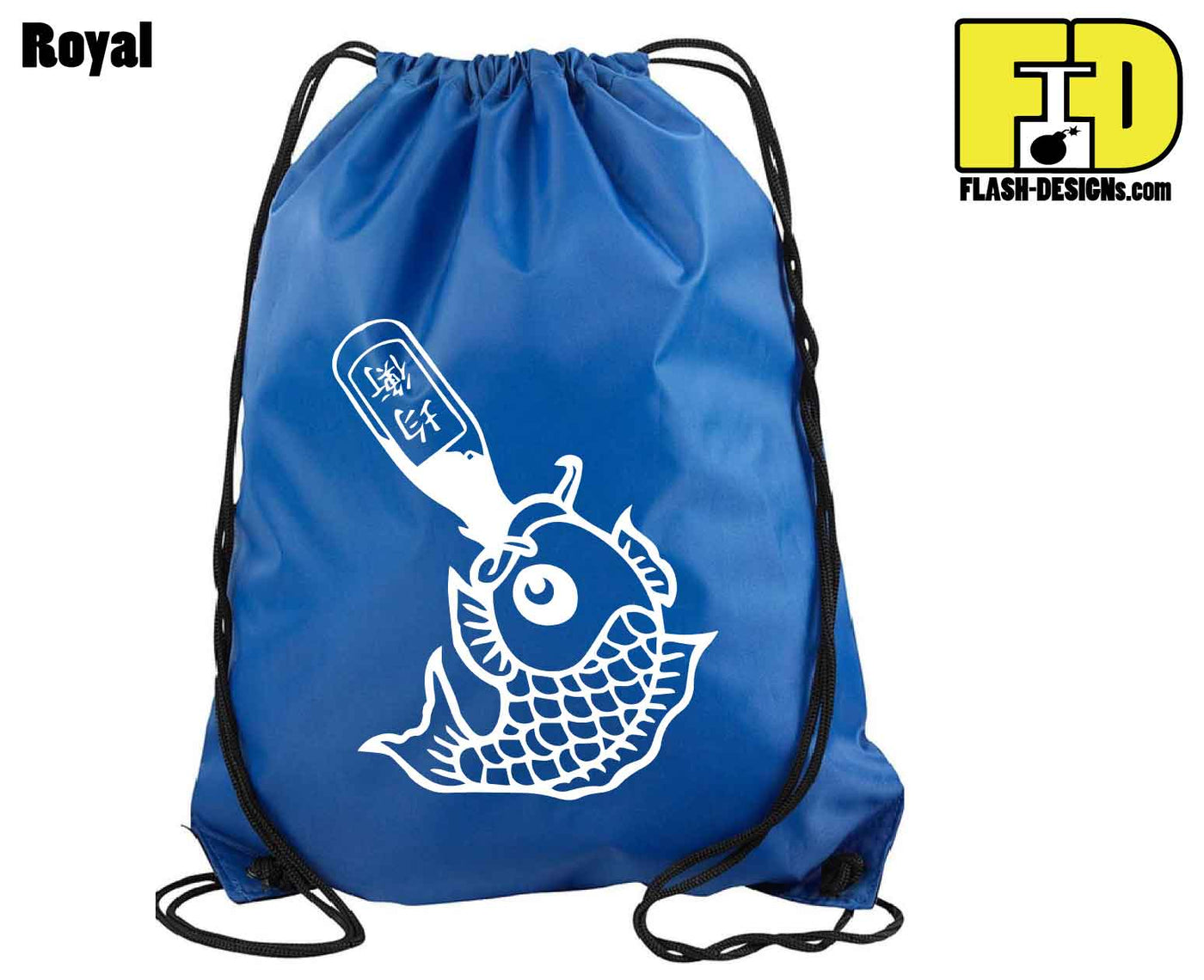 Drunk Like Fish - Drawstring Backpack