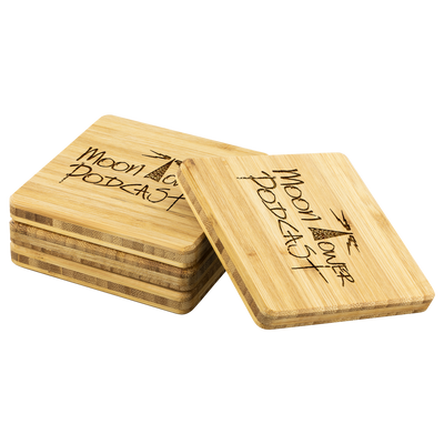 Moon Tower Podcast - Bamboo Coaster Set