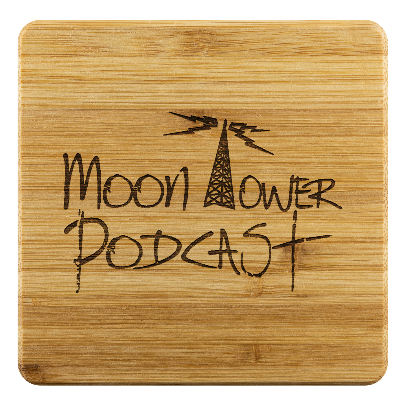 Moon Tower Podcast - Bamboo Coaster Set
