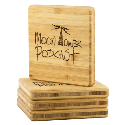 Moon Tower Podcast - Bamboo Coaster Set